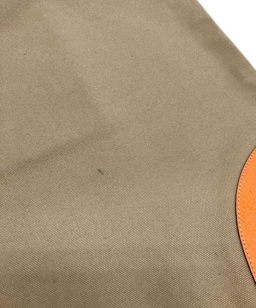 PRADA（プラダ）PRADA (プラダ) CANAPA CINGHI / 大判キャンバストートバッグ ベージュ×オレンジの古着・服飾アイテム