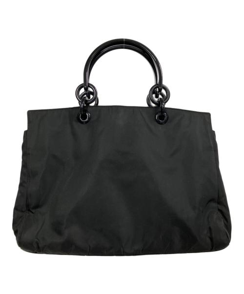 PRADA（プラダ）PRADA (プラダ) プラスチックチェーンハンドルトートバッグ ブラックの古着・服飾アイテム