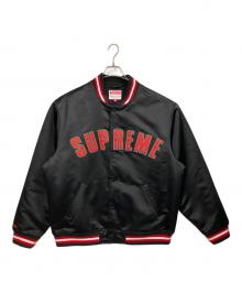 SUPREME×MITCHELL & NESS（シュプリーム×ミッチェルアンドネス）の古着「Satin Varsity Jacket」｜ブラック