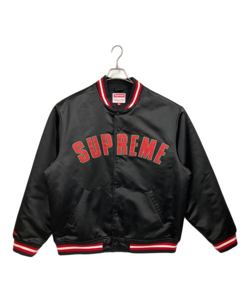 SUPREME（シュプリーム）SUPREME (シュプリーム) MITCHELL & NESS (ミッチェルアンドネス) Satin Varsity Jacket ブラック サイズ:XLの古着・服飾アイテム