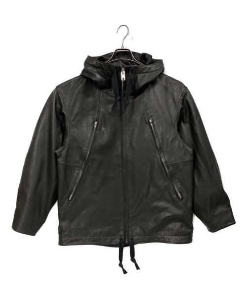 Schott（ショット）Schott (ショット) nano・universe別注 レザー フードパーカー ブラック サイズ:Lの古着・服飾アイテム