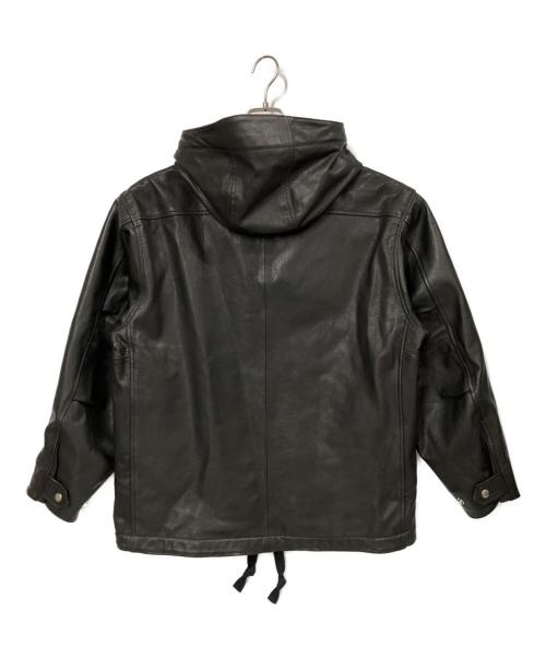 Schott（ショット）Schott (ショット) nano・universe別注 レザー フードパーカー ブラック サイズ:Lの古着・服飾アイテム
