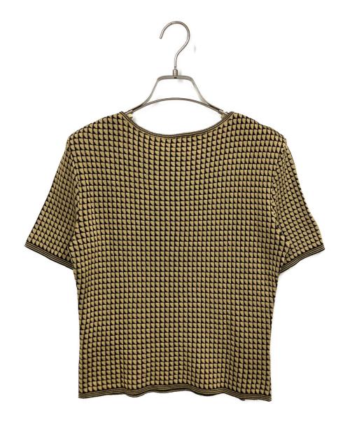FENDI（フェンディ）FENDI (フェンディ) 半袖ニットカットソー ブラック×ベージュ サイズ:42の古着・服飾アイテム