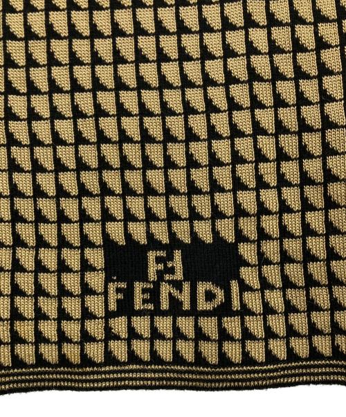 FENDI（フェンディ）FENDI (フェンディ) 半袖ニットカットソー ブラック×ベージュ サイズ:42の古着・服飾アイテム