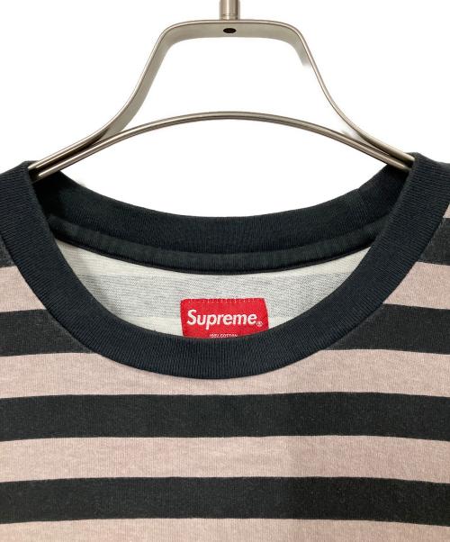 SUPREME（シュプリーム）SUPREME (シュプリーム) Reverse Stripe S/S Top / 半袖カットソー ベージュ サイズ:Lの古着・服飾アイテム
