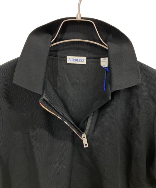 BURBERRY（バーバリー）BURBERRY (バーバリー) ジップポロシャツ ブラック サイズ:Mの古着・服飾アイテム