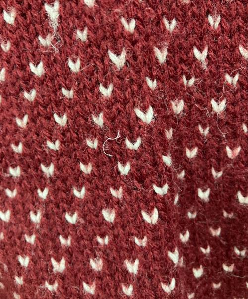 WOOLRICH（ウールリッチ）WOOLRICH (ウールリッチ) 70’Sバーズアイ柄厚手ニット レッド サイズ:Mの古着・服飾アイテム