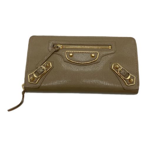 BALENCIAGA（バレンシアガ）BALENCIAGA (バレンシアガ) コンチネンタル クラシック　メタリック　エッジ長財布 ベージュの古着・服飾アイテム