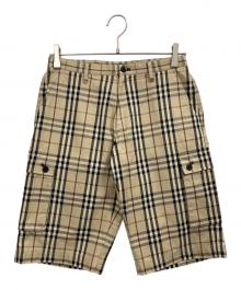 BURBERRY BLACK LABEL（バーバリーブラックレーベル）の古着「ノバチェックハーフパンツ」｜カーキ