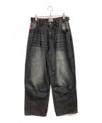 90909090）の古着「King Logo Buggy Denim Pants / デニムパンツ」｜インディゴ