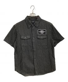 HARLEY-DAVIDSON（ハーレーダビッドソン）の古着「V-Twin ストライプメカニックシャツ」｜ブラック