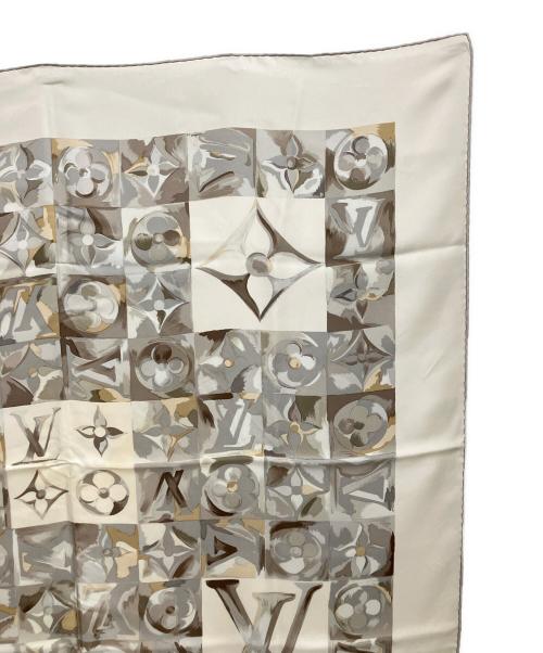 LOUIS VUITTON（ルイ ヴィトン）LOUIS VUITTON (ルイ ヴィトン) carre Au fil du temps （時の流れに）/ シルクスカーフ アイボリーの古着・服飾アイテム