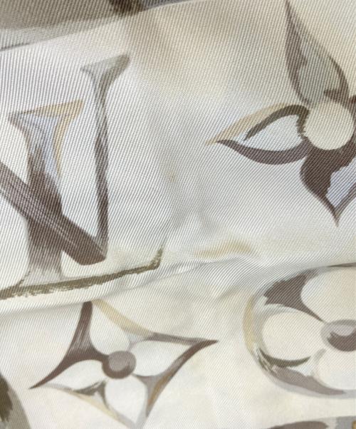 LOUIS VUITTON（ルイ ヴィトン）LOUIS VUITTON (ルイ ヴィトン) carre Au fil du temps （時の流れに）/ シルクスカーフ アイボリーの古着・服飾アイテム