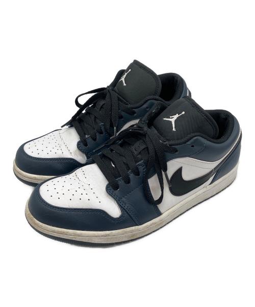 NIKE（ナイキ）NIKE (ナイキ) GS Air Jordan 1 Low(GS エアジョーダン1 ロー) ホワイト×ネイビー サイズ:27の古着・服飾アイテム