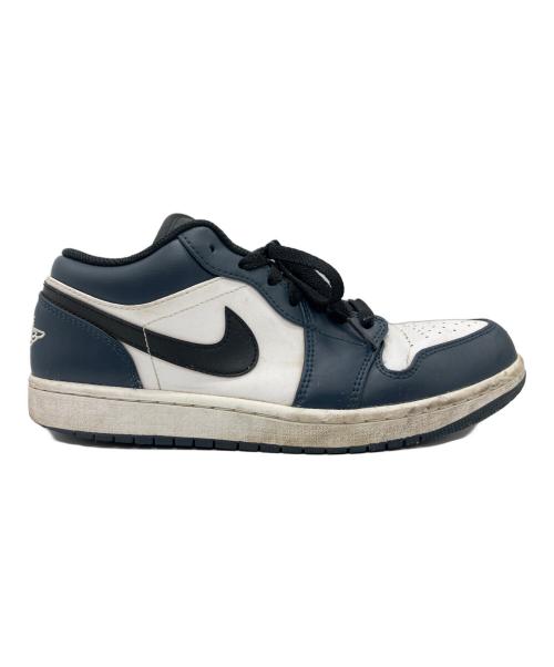NIKE（ナイキ）NIKE (ナイキ) GS Air Jordan 1 Low(GS エアジョーダン1 ロー) ホワイト×ネイビー サイズ:27の古着・服飾アイテム