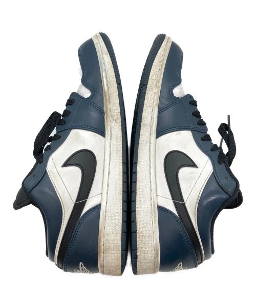 NIKE（ナイキ）NIKE (ナイキ) GS Air Jordan 1 Low(GS エアジョーダン1 ロー) ホワイト×ネイビー サイズ:27の古着・服飾アイテム