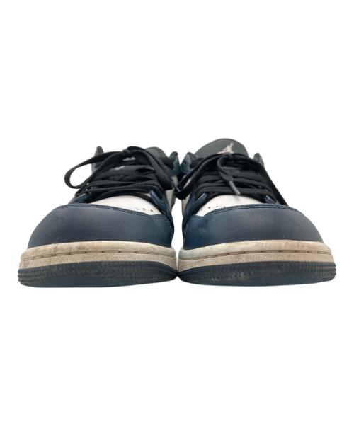 NIKE（ナイキ）NIKE (ナイキ) GS Air Jordan 1 Low(GS エアジョーダン1 ロー) ホワイト×ネイビー サイズ:27の古着・服飾アイテム