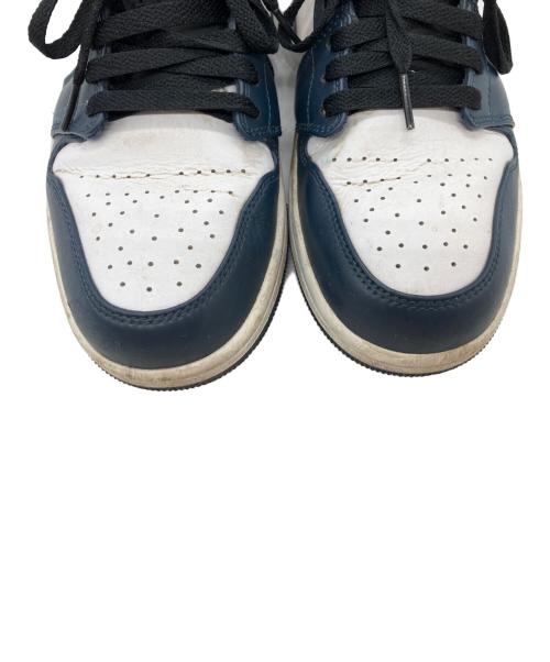 NIKE（ナイキ）NIKE (ナイキ) GS Air Jordan 1 Low(GS エアジョーダン1 ロー) ホワイト×ネイビー サイズ:27の古着・服飾アイテム