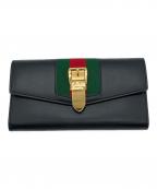 GUCCIグッチ）の古着「コンチネンタルウォレット / 長財布」｜ブラック