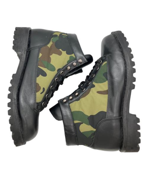 A BATHING APE（アベイシングエイプ）A BATHING APE (アベイシングエイプ) 5ホールブーツ ブラック サイズ:US 8の古着・服飾アイテム