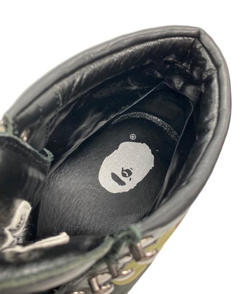 A BATHING APE（アベイシングエイプ）A BATHING APE (アベイシングエイプ) 5ホールブーツ ブラック サイズ:US 8の古着・服飾アイテム