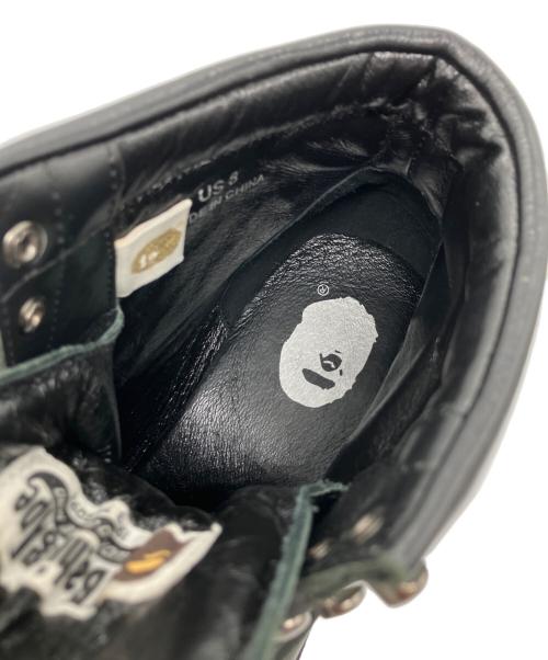 A BATHING APE（アベイシングエイプ）A BATHING APE (アベイシングエイプ) 5ホールブーツ ブラック サイズ:US 8の古着・服飾アイテム