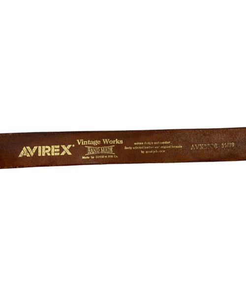 VINTAGE WORKS（ヴィンテージワークス）VINTAGE WORKS (ヴィンテージワークス) AVIREX (アヴィレックス) レザーベルト ブラウンの古着・服飾アイテム