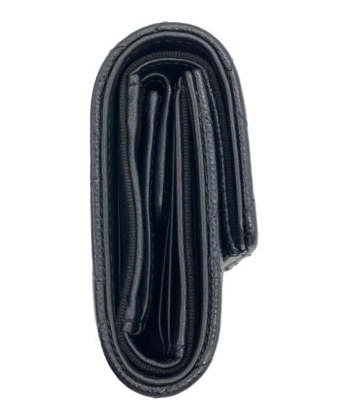 CHANEL（シャネル）CHANEL (シャネル) キャビアスキン ラインストーンスモールウォレット / 3つ折り財布 ブラックの古着・服飾アイテム