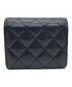 CHANEL (シャネル) キャビアスキン ラインストーンスモールウォレット / 3つ折り財布 ブラック：120000円