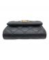 中古・古着 CHANEL (シャネル) キャビアスキン ラインストーンスモールウォレット / 3つ折り財布 ブラック：120000円