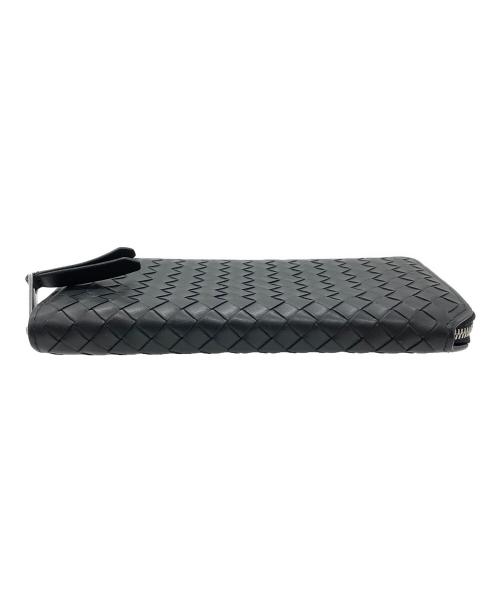 BOTTEGA VENETA（ボッテガベネタ）BOTTEGA VENETA (ボッテガベネタ) イントレチャート / ラウンドファスナー財布 ブラックの古着・服飾アイテム