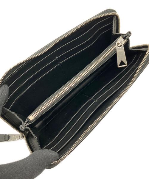 BOTTEGA VENETA（ボッテガベネタ）BOTTEGA VENETA (ボッテガベネタ) イントレチャート / ラウンドファスナー財布 ブラックの古着・服飾アイテム