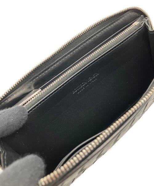 BOTTEGA VENETA（ボッテガベネタ）BOTTEGA VENETA (ボッテガベネタ) イントレチャート / ラウンドファスナー財布 ブラックの古着・服飾アイテム