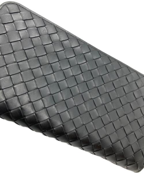 BOTTEGA VENETA（ボッテガベネタ）BOTTEGA VENETA (ボッテガベネタ) イントレチャート / ラウンドファスナー財布 ブラックの古着・服飾アイテム