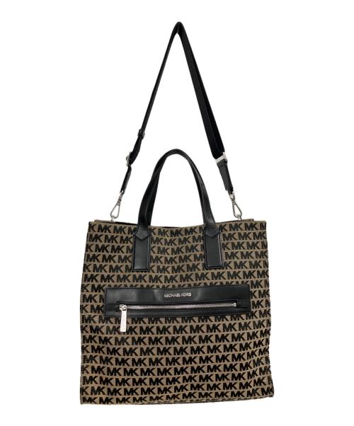 MICHAEL KORS（マイケルコース）MICHAEL KORS (マイケルコース) KENLY ケンリー ラージ 2WAYバッグ ブラック×ベージュの古着・服飾アイテム