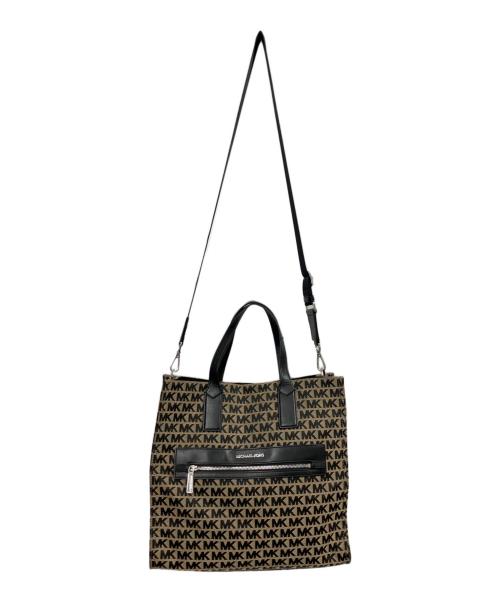 MICHAEL KORS（マイケルコース）MICHAEL KORS (マイケルコース) KENLY ケンリー ラージ 2WAYバッグ ブラック×ベージュの古着・服飾アイテム