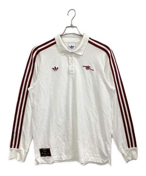 adidas（アディダス）adidas (アディダス) アーセナル テラスアイコン 長袖ポロシャツ ホワイト サイズ:Lの古着・服飾アイテム