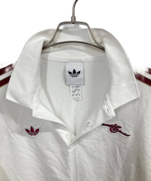 adidas（アディダス）adidas (アディダス) アーセナル テラスアイコン 長袖ポロシャツ ホワイト サイズ:Lの古着・服飾アイテム