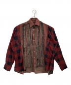 Rebuild by Needlesリビルドバイニードルス）の古着「Flannel Shirt Ribbon Wide Shirt」｜ボルドー