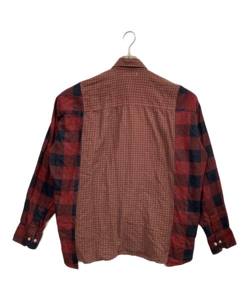 Rebuild by Needles（リビルドバイニードルス）Rebuild by Needles (リビルドバイニードルス) Flannel Shirt Ribbon Wide Shirt ボルドー サイズ:表記無しの古着・服飾アイテム