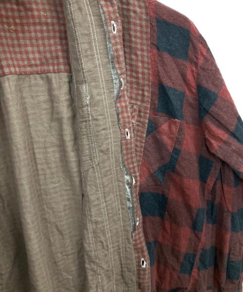 Rebuild by Needles（リビルドバイニードルス）Rebuild by Needles (リビルドバイニードルス) Flannel Shirt Ribbon Wide Shirt ボルドー サイズ:表記無しの古着・服飾アイテム
