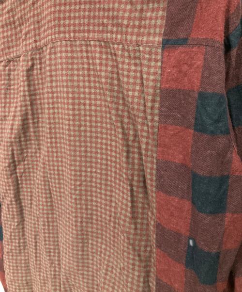 Rebuild by Needles（リビルドバイニードルス）Rebuild by Needles (リビルドバイニードルス) Flannel Shirt Ribbon Wide Shirt ボルドー サイズ:表記無しの古着・服飾アイテム