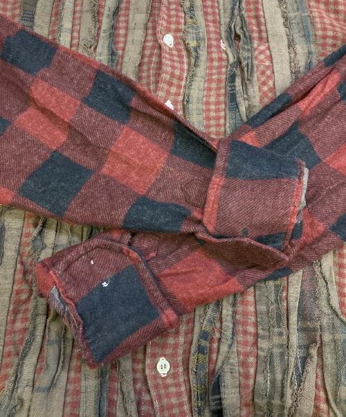 Rebuild by Needles（リビルドバイニードルス）Rebuild by Needles (リビルドバイニードルス) Flannel Shirt Ribbon Wide Shirt ボルドー サイズ:表記無しの古着・服飾アイテム