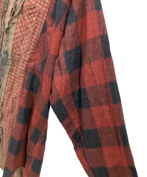 Rebuild by Needles（リビルドバイニードルス）Rebuild by Needles (リビルドバイニードルス) Flannel Shirt Ribbon Wide Shirt ボルドー サイズ:表記無しの古着・服飾アイテム