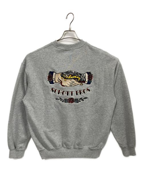 Schott（ショット）Schott (ショット) SHAKE HAND SNAKE CREW SWEAT / スウェット グレー サイズ:Lの古着・服飾アイテム