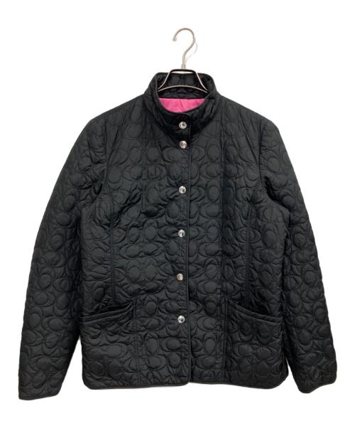 COACH（コーチ）COACH (コーチ) キルティングジャケット ブラック×ピンク サイズ:表記無しの古着・服飾アイテム