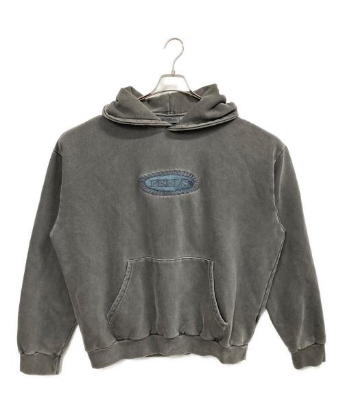 FEELS（フィールズ）FEELS (フィールズ) PIGMENT DYE HOODIE BLACK グレー サイズ:Mの古着・服飾アイテム