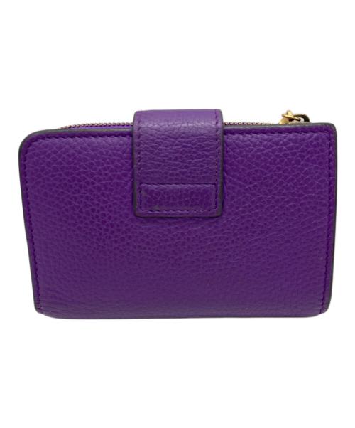GUCCI（グッチ）GUCCI (グッチ) バンブー付き ダブルG ミディアム ウォレット パープルの古着・服飾アイテム