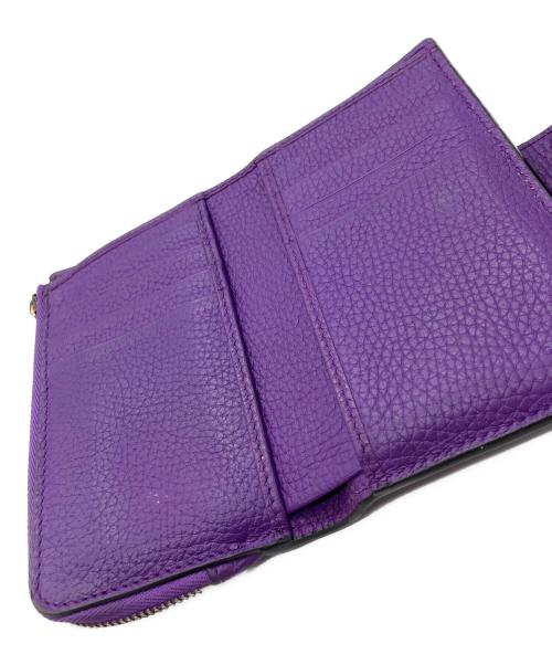 GUCCI（グッチ）GUCCI (グッチ) バンブー付き ダブルG ミディアム ウォレット パープルの古着・服飾アイテム