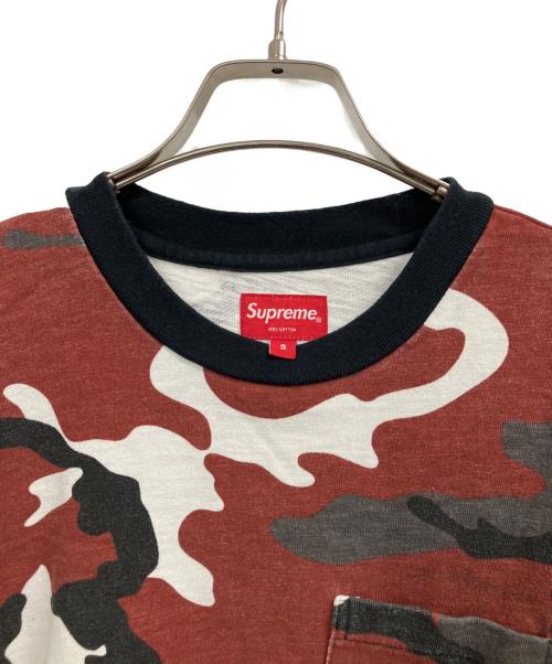 SUPREME（シュプリーム）SUPREME (シュプリーム) 18AW L/S Pocket Tee / 長袖カットソー ブラウン×ホワイト サイズ:Sの古着・服飾アイテム